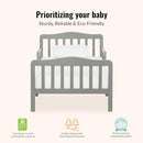 Dream On Me Classic Design Toddler Bed, Greenguard Gold, Cool Grey -  False - Brand New