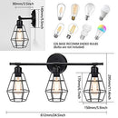 SHINE HAI 3-LIGHT INDUSTRIAL BATHROOM VANITY LIGHTS W200004P3 - BLACK - Like New