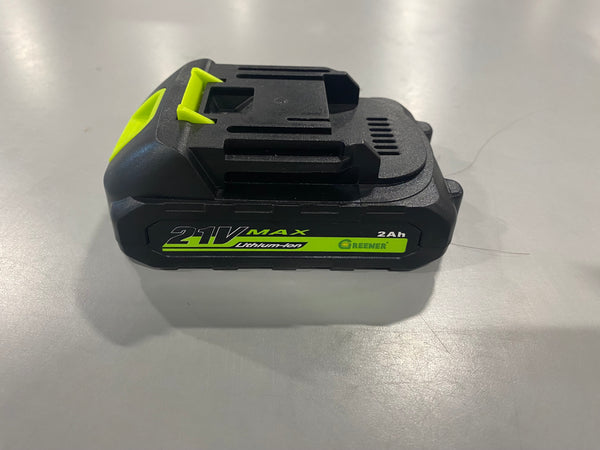 GREENER 21V MAX 2.0A LITHIUM-ION BATTERY (1 ONLY) - BLACK/GREEN - Like New