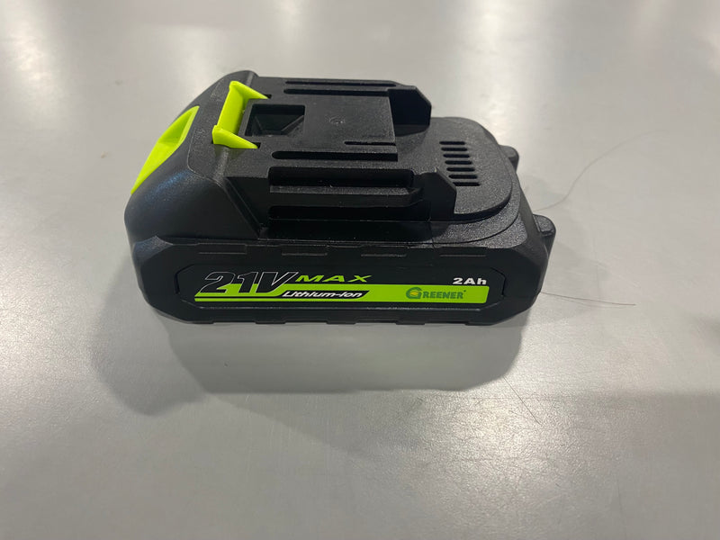 GREENER 21V MAX 2.0A LITHIUM-ION BATTERY (1 ONLY) - BLACK/GREEN - Like New