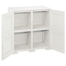 CLEVERMADE OMNIMODUS PLASTIC STORAGE CABINET WITH DOORS; EASY ASSEMBLY, CREAM - Like New
