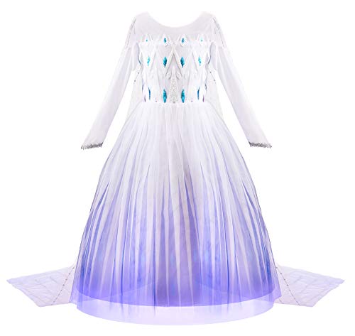 JERRIS APPAREL GIRL PRINCESS COSTUME SNOW PARTY DRESS YOUTH 8 - PURPLE/WHITE - Like New