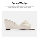 Coach Women's Emma Wedge Sandals CP910 Chalk Size 8 - Like New