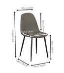 Sunset Trading Leda Dining Chairs | Matte Black Metal Tapered Legs | Mocha Brown - Like New