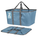 CleverMade Collapsible Laundry Tote, Denim/Charcoal 2PK (7076-4220-05032PK) - Like New