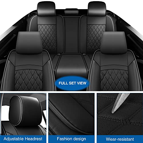 MARVLOSV MV-03 Faux Automotive Seat Covers Full Set with Organizer - Black - Like New