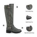 DREAM PAIRS Women's Knee High Riding Boots,Grey,12 - Brand New