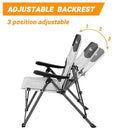 KingCamp Camping Chairs Adjustble Backrest Heavy Duty Folding Chair Gray/Black - Like New
