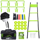AOT Gear Speed and Agility Training Equipment Complete Set B07XSMQFLK - Black - Brand New