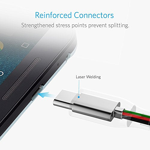 ANKER CABLE POWERLINE+ USB-C TO USB 3.0 HIGH DURABILITY CABLE 3FT A8188 GREY - Like New