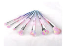 LA SANTE 7-PACK: IRIDESCENT MAKEUP BRUSHES - RAINBOW - Like New