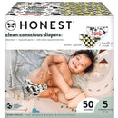 THE HONEST COMPANY COMFORT DRY DISPOSABLE DIAPERS SIZE 5 27+ LBS 50 COUNT MULTI - Brand New