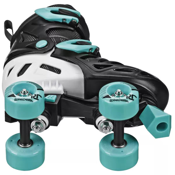 ROLLER DERBY YOUTH ADJUSTABLE ROLLER SKATES 4 WHEELS - YOUTH Y3-6 - BLUE/BLACK - Like New