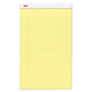 OFFICE DEPOT WRITING PADS, LEGAL/WIDE RULED, 50 SHEETS, 12 PADS - CANARY - Brand New