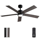 VAGIZM Ceiling Fan Light Remote 52" Modern Bedroom Fans Dimmable CFL-002W3 - Like New
