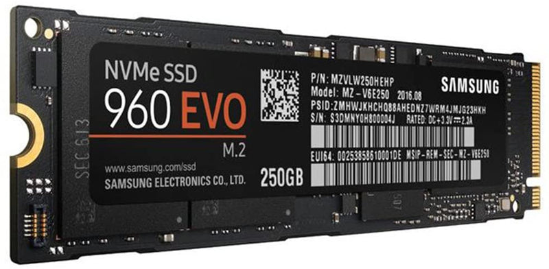 Samsung 960 EVO Series - 250GB PCIe NVMe - M.2 Internal SSD (MZ-V6E250BW) Like New