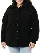 Amazon Essentials Women's Oversized Teddy Sherpa Shirt Jacket, Black, Large - Brand New