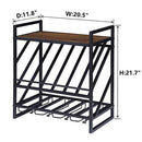 HOMBAZAAR Wall Mounted Wine Rack Display Shelf Industrial Wine Racks - Brown - Like New