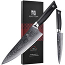 ZONGCHUAN 8C PRO DAMASCUS KITCHEN KNIFE SET 2PC - BLACK/SILVER - Brand New