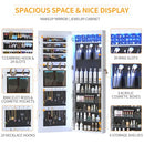 LVSOMT LED Mirror Jewelry Cabinet, Wall/Door Mount Jewelry Armoire/Organizer - Like New