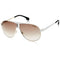 CARRERA METAL AVIATOR SUNGLASSES, WHITE GOLD FRAME BROWN GRADIENT LENSES, 66MM - Like New
