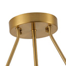 SEMI FLUSH MOUNT CEILING LIGHT WITH WHITE GLOBE GLASS SHADE - BRUSHED BRASS - Like New