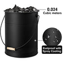 AMAGABELI GARDEN & HOME Ash Bucket Lid Outdoor and Indoor Coal Bucket - Black - Like New