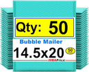 iMBAPrice 14.25x20" Teal Bubble Mailers 50-Pack Jumbo Padded Poly