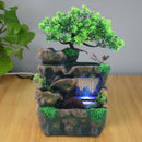 CNCEST MODERN DESKTOP FOUNTAIN WATERFALL HUMIDIFIER WITH LED - GREEN FOREST - Like New