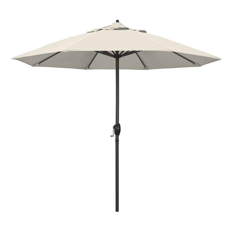 CALIFORNIA UMBRELLA 9' ROUND ALUMINUM OUTDOOR DECK UMBRELLA CRANK LIFT - BRONZE - Like New