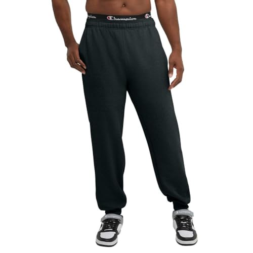Champion Men's Powerblend, Fleece Jogger Sweatpants Regular Big & Tall Black L - Brand New