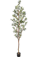 NEARLY NATURAL 82IN ARTIFICIAL OLIVE TREE, FAUX GREENERY BRANCHES, GREEN - Like New