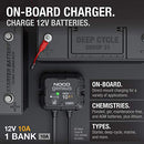 NOCO GENIUS 1-BANK, 10A ONBOARD BATTERY CHARGER 12V WATERPROOF - BLACK - Brand New