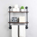 LENGEN Industrial Pipe Bathroom Shelf with Towel Bar,Rustic 24inch B08HDFLTHM - Like New