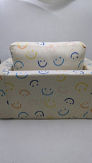 FunPage Child's Folding Sofa - Convertable to Loger Sofa - Cream Smiley Faces - Brand New