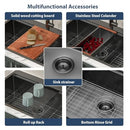 Lordear 30 Inch Black Kitchen Sink Single Bowl Workstation Sinks 16 Gauge - Like New