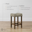 Nathan James Hylie Nailhead Wood Pub-Height Kitchen Counter Stool 24" B078872Z11 - Like New
