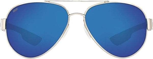 Costa Del Mar Mens South Point Polarized Aviator Sunglasses Palladium/Grey Blue Like New