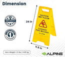 ALPINE INDUSTRIES CAUTION WET FLOOR SIGN, 24IN. H, A-FRAME (PACK OF 3) - YELLOW - Like New