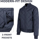 GALAXY BY HARVIC MEN'S HEAVYWEIGHT QUILTED BOMBER JACKET - SIZE: MEN 2XL - NAVY - Brand New