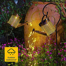 XUGENXES Watering Can with Lights, Solar Art Decor, Metal Waterproof - Bronze - Like New