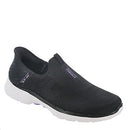 Skechers Women's Hands Free Slip-ins Go Walk 6-Fabulous View BLACK/LAVENDER 7.5 - Like New