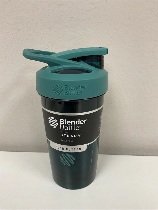 ‎BLENDERBOTTLE STRADA TRITAN 24OZ, PUSH BUTTON SLIDE TO LOCK - GREEN - Like New