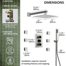 EVERSTEIN WALL MOUNTED SHOWER FAUCET LCD RAIN SHOWER SYSTEM - BRUSHED NICKEL - Like New