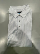 PGA TOUR ATHLETIC FIT SHORT SLEEVE POLO - SIZE: MEN M - WHITE/LIGHTBLUE - Like New
