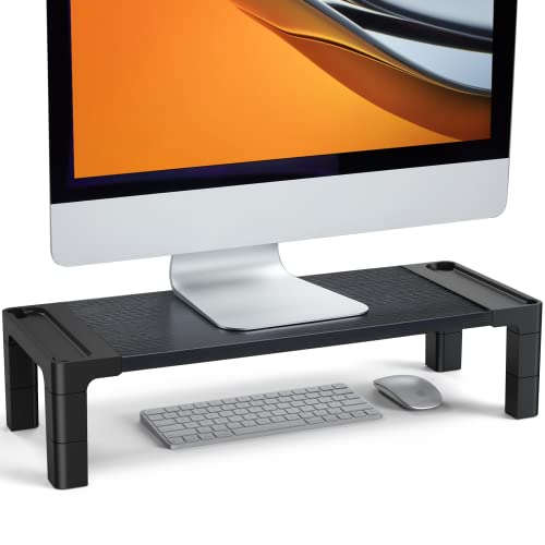 HUANUO COMPUTER MONITOR STAND RISER ADJUSTABLE LAPTOP STAND RISER HNMS03 - BLACK Like New