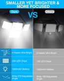 Oulac Solar Outdoor Motion Sensor Lights, 250 LED, 2 PACK - BLACK - Like New