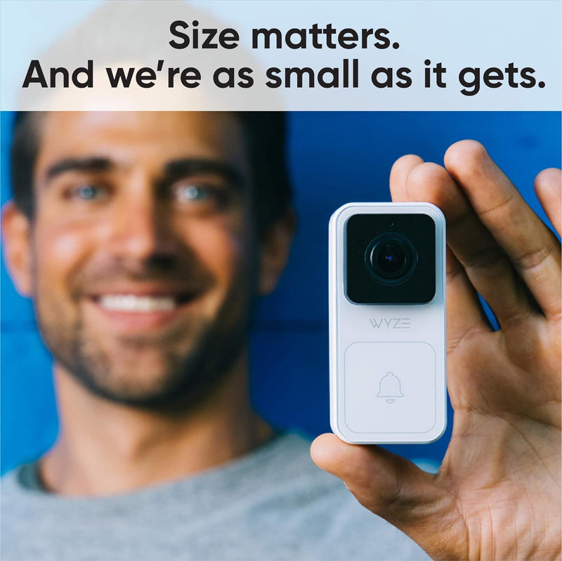 WYZE Video Doorbell with Chime, 1080p Night Vision Hardwire, WVDB1WC1-RF - WHITE - Like New