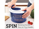 ZULAY 5L SALAD SPINNER W/ ROTARY HANDLE NAVY BLUE 5 LITER CAPACITY - NAVY BLUE - Like New