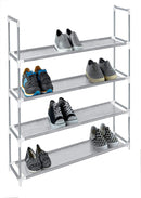 STORAGE SOLUTIONS GRAY 4 TIER PLASTIC SHOE RACK AND STORAGE CLOSET - GREY - Like New